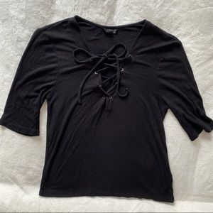 Topshop Lace-Up Tie Top